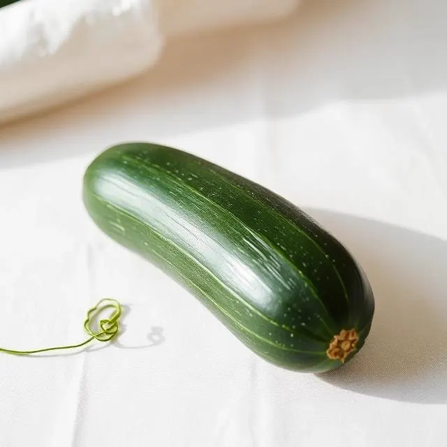 Courgette, a nutrient-dense vegetables food, photographed on a plain linen surface